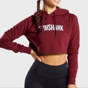 Gymshark training cropped hoodie- claret - Medium